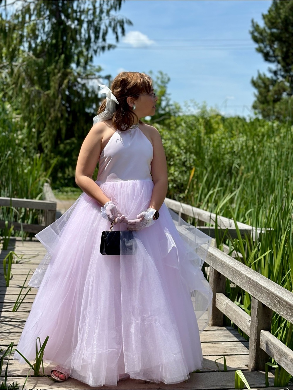JJs House Pink Halter Tulle Ball Gown Flower Girl Dress